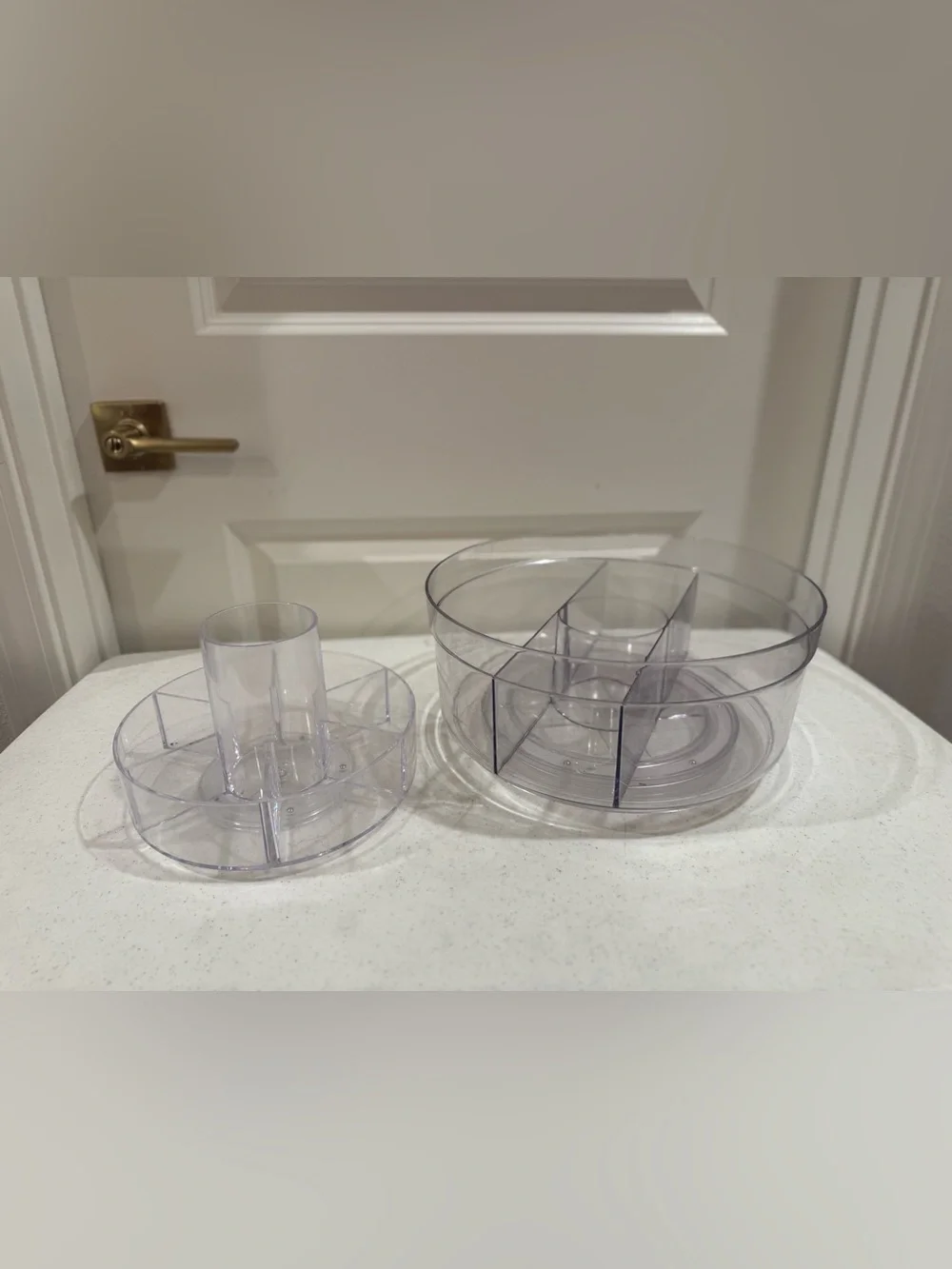 Clear Rotating Cosmetic Organizer - 2-Piece Makeup Storage Set